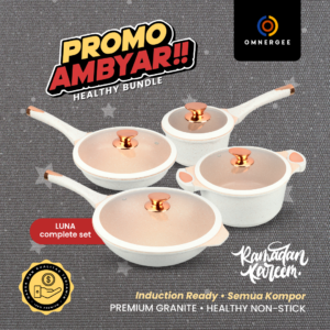Omnergee Luna Pan Complete Set Bundle - Fry Wok Sauce Pan Casserole